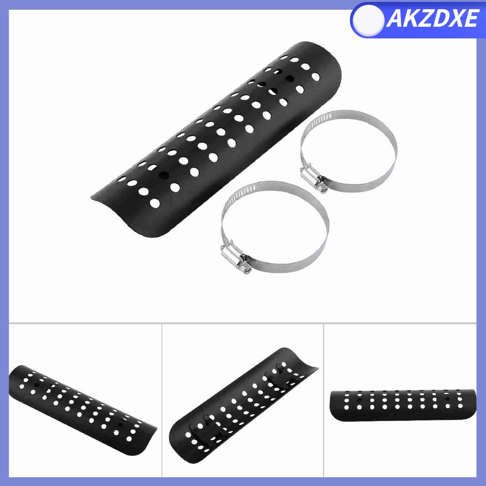 AKZDXE Kẹp thép không gỉ Tấm chắn nhiệt xe máy Lỗ thông gió Nhôm Vỏ bảo vệ nhiệt cho ống Độ bền Cách nhiệt Vỏ che nhiệt khí thải