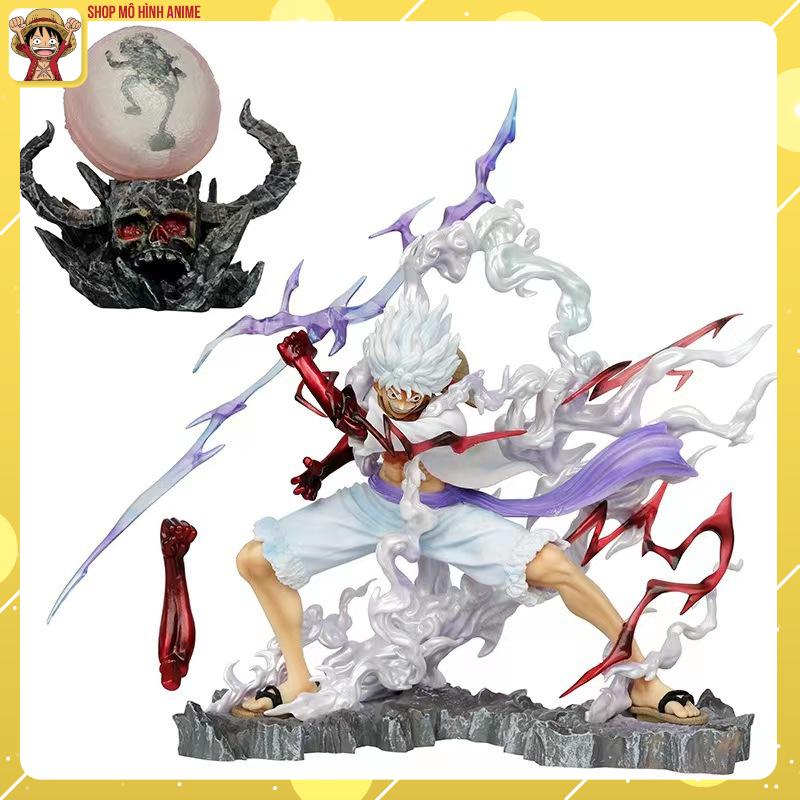 Mô hình luffy gear 5 thức tỉnh, sấm nika one piece cao 25cm, full box có đèn, mô hình cao cấp decor, bộ sưu tập nhân vật