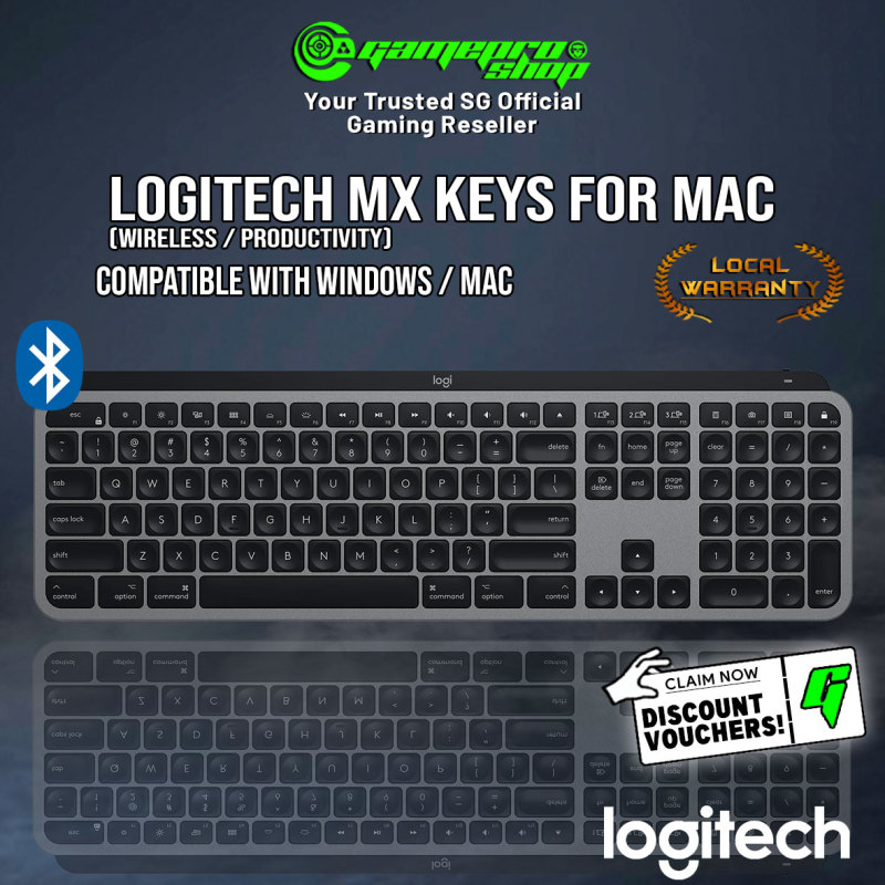 Logitech MX Keys Advanced Illuminated Wireless Keyboard for Mac- 920-005960 (1Y) Singapore