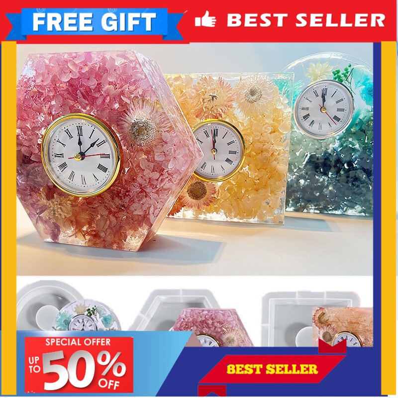 1pc Diy Crystal Epoxy Resin Silicone Mold For Making Clock
