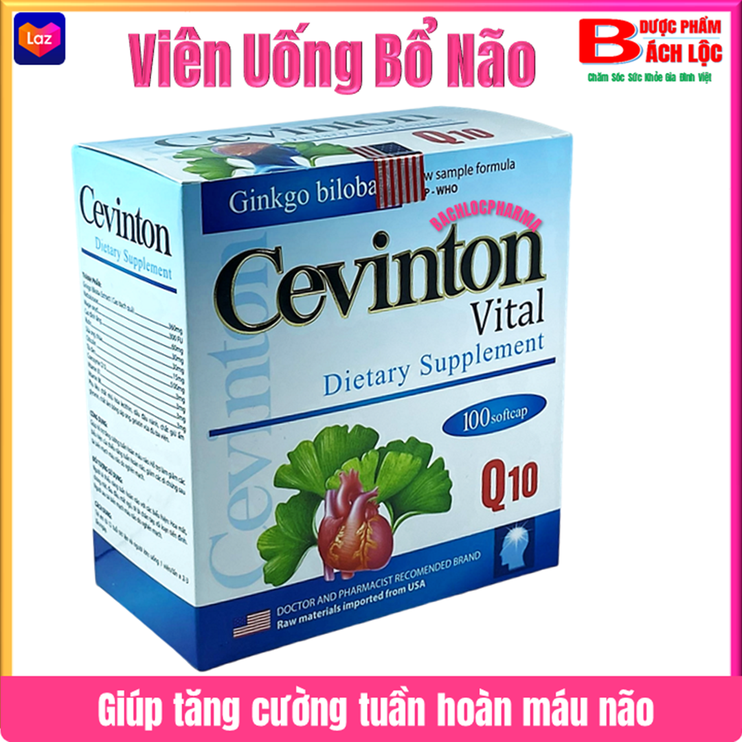 Bổ Não Ginkgo Bioba Cevinton Vital Giúp Hỗ Trợ Tăng Cường Tuần Hoàn Máu Não