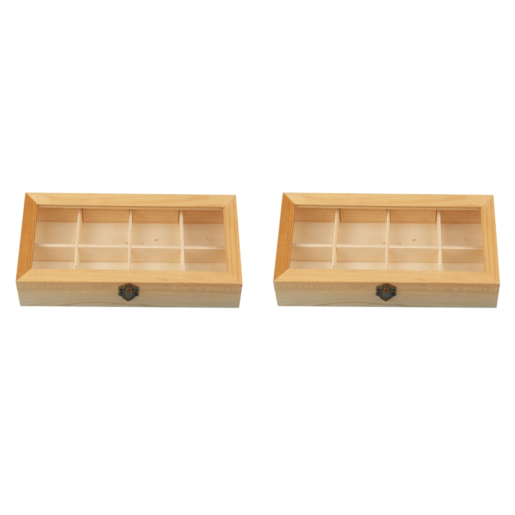 【Latest model】2X 8compartment Display Cabinet Wooden Tea Coffee Rack Storage Box Storage Box