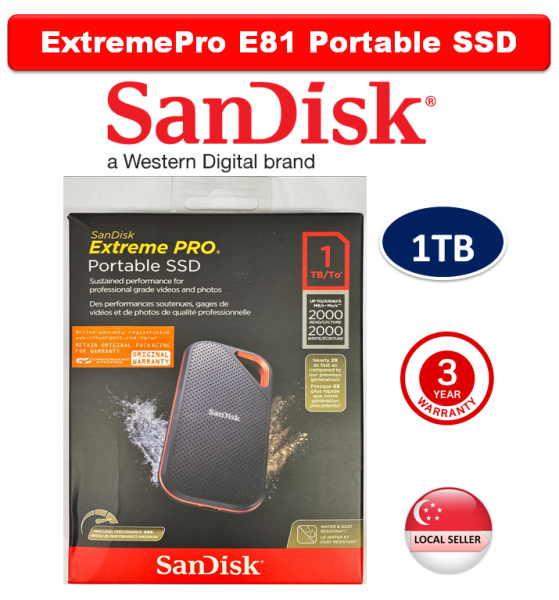 SanDisk ExtremePro Portable SSD E81 USB 3.2 Gen 2 (Type-C and Type-A