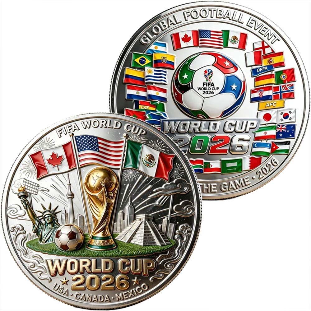 3D Commemorative Coins FIFA World Cup 2026 USA CANADA MEXICO Souvenir Collectible