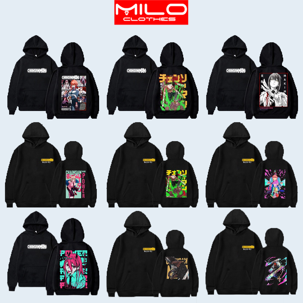 Tổng hợp Mẫu Áo Hoodie - 2 Mặt Anime Chainsaw Man mẫu hình nhân vật - chất áo nỉ bông - giá rẻ siêu đẹp