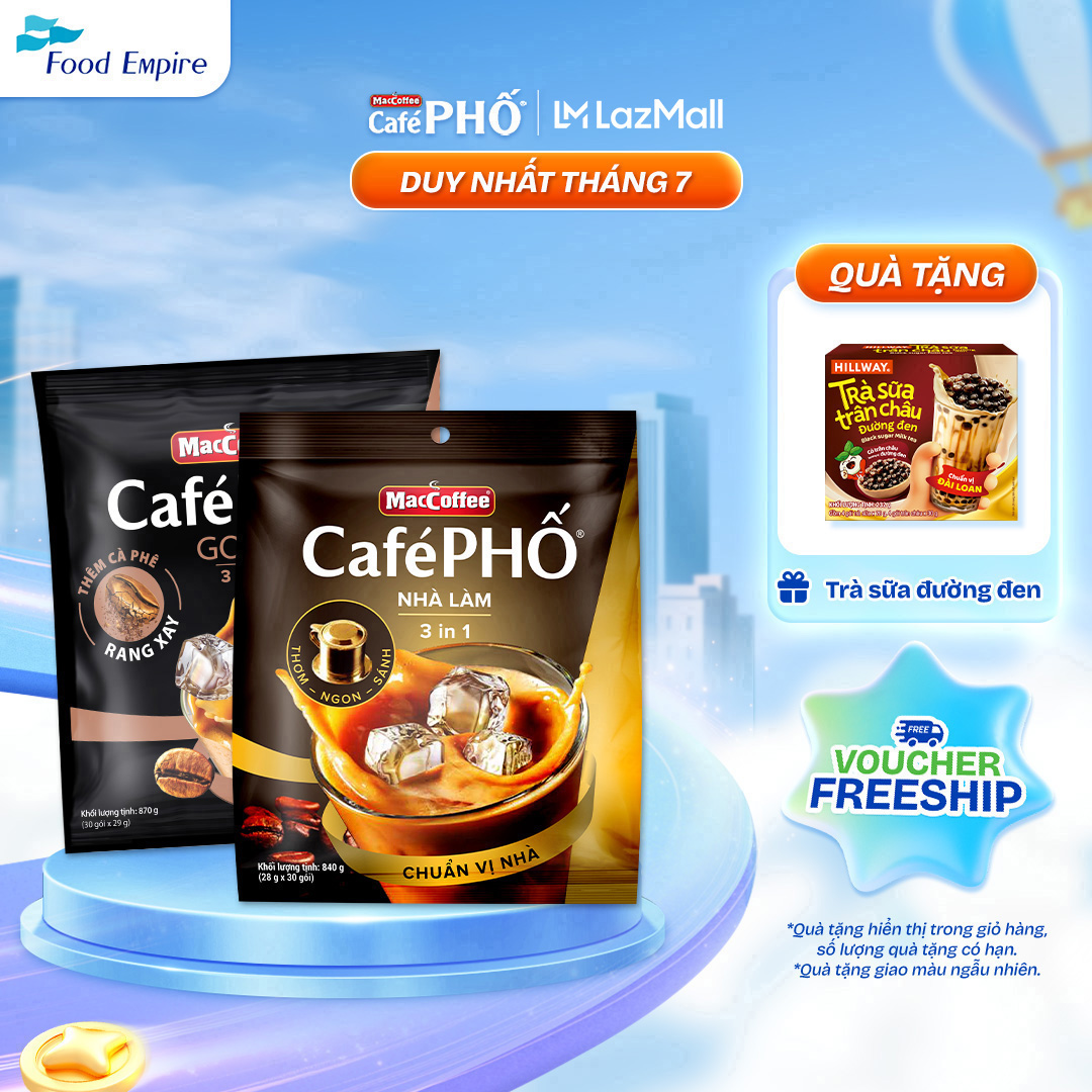 Combo 1 Túi cà phê MacCoffee Phố Nhà làm  1 Phố Sữa Đá Gold