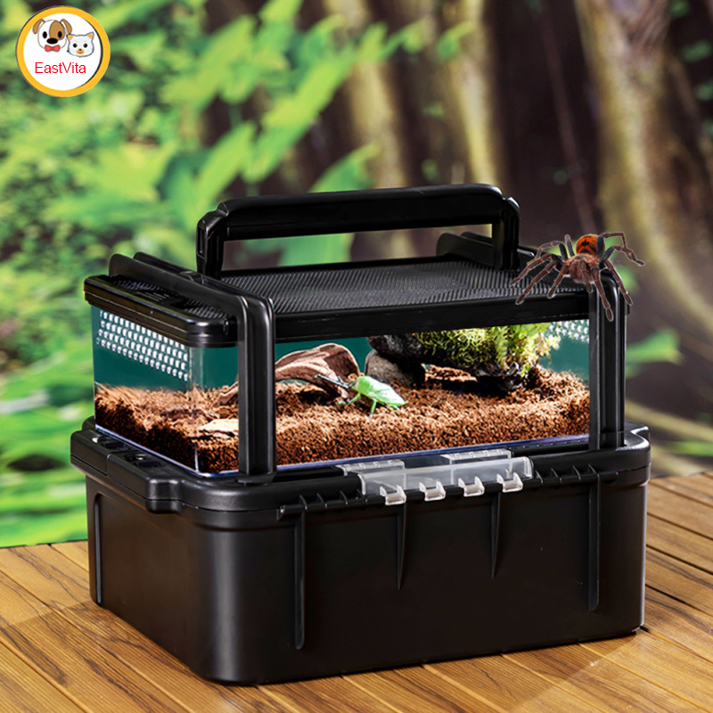 Outdoor Reptile Feeding Box Aquarium Amphibians Shelter Tank Portable Turtle Transport Container Habitat For Bearded Dragon Lizard Spider Frog Scorpion Gecko ราคา 1,168 บาท*ส่งฟรี