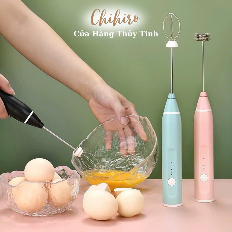 Máy đánh trứng, đánh sữa, đánh bọt cafe cầm tay mini bằng điện 3 tốc độ - Chihirostore.decor