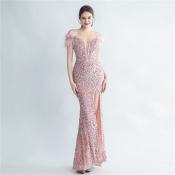 Sequin Fishtail Evening Dress for Women - 