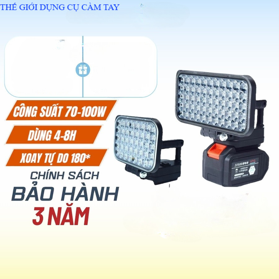 Đèn LED 35 Bóng LED Siêu Sáng Sử Dụng Pin Makita 55 LED Với 2 Chế Độ Sáng, Có Cổng Sạc Điện Thoại USB THẾ GIỚI DỤNG CỤ CẦM TAY GIÁ SĨ