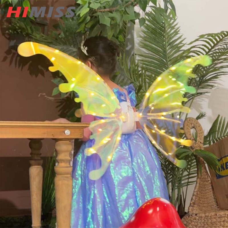 HIMISS RC Girls Electrical Butterfly Wings With Lights Glowing Fairy Wings