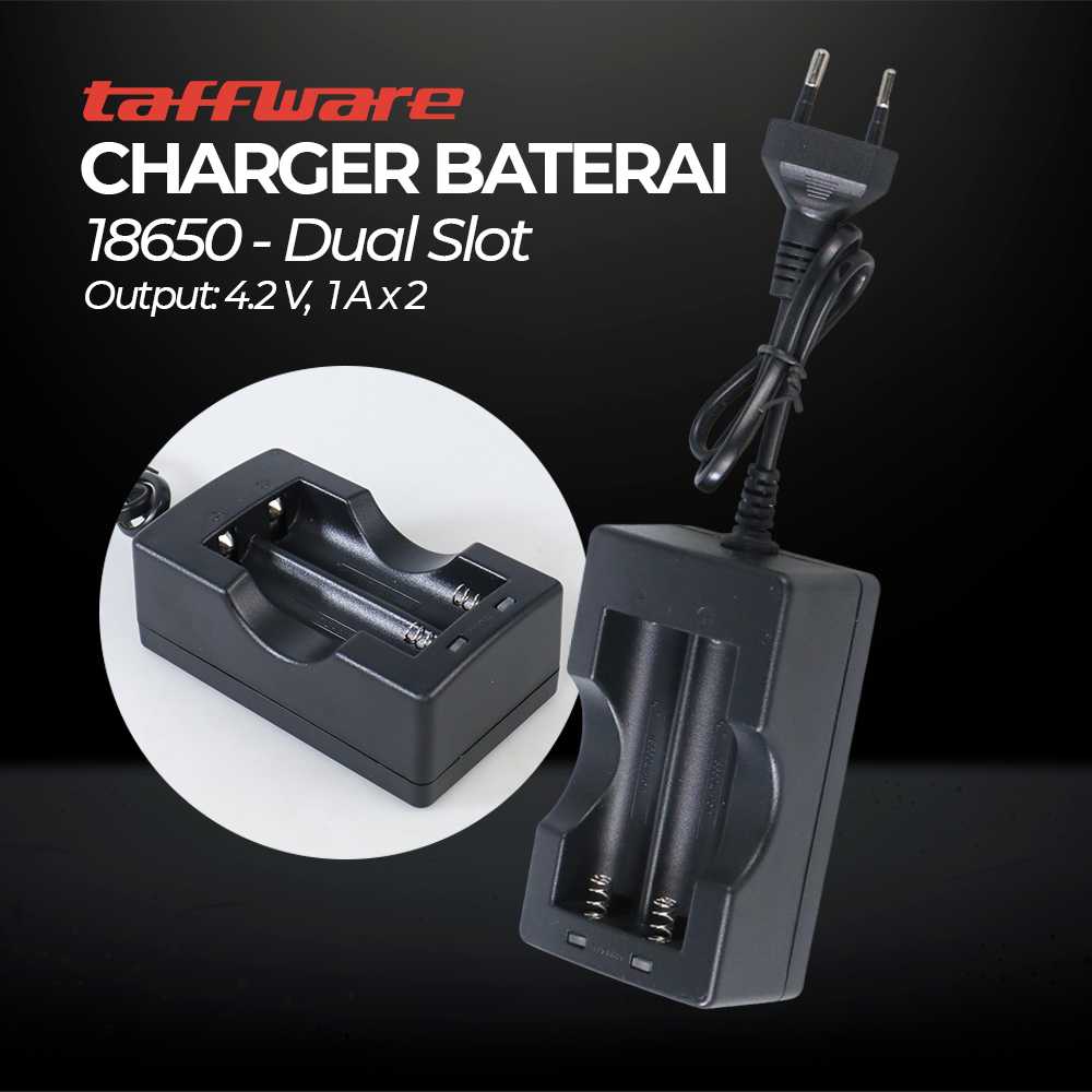 COD Adapter Charger Baterai Batre 18650 2 Slot LED Fast Charging Terbaik Taffware