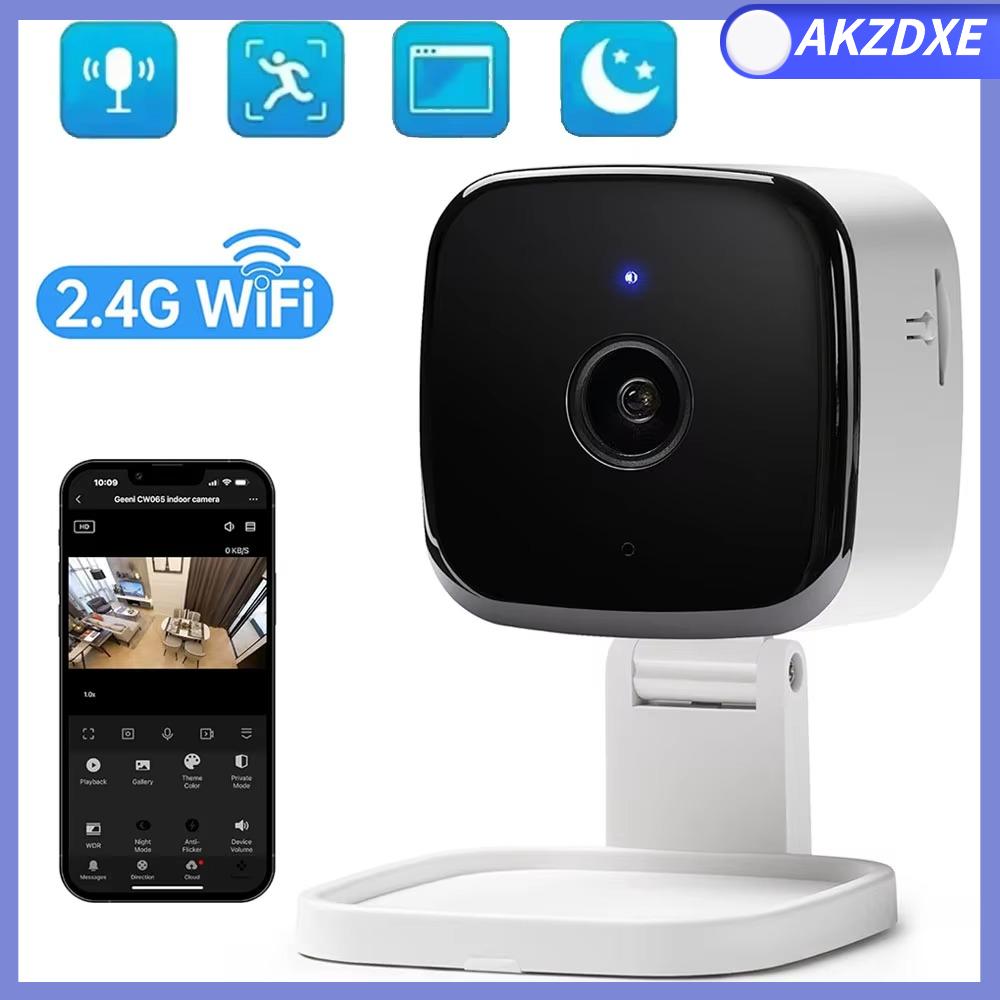 AKZDXE Tầm nhìn ban đêm màu sắc Camera an ninh cửa sổ 2K Ghi âm 24/7 Phát hiện chuyển động Camera giám sát Không có điểm mù Cuộc gọi thoại hai chiều Camera không dây 360 độ Dành cho thú cưng tại nhà