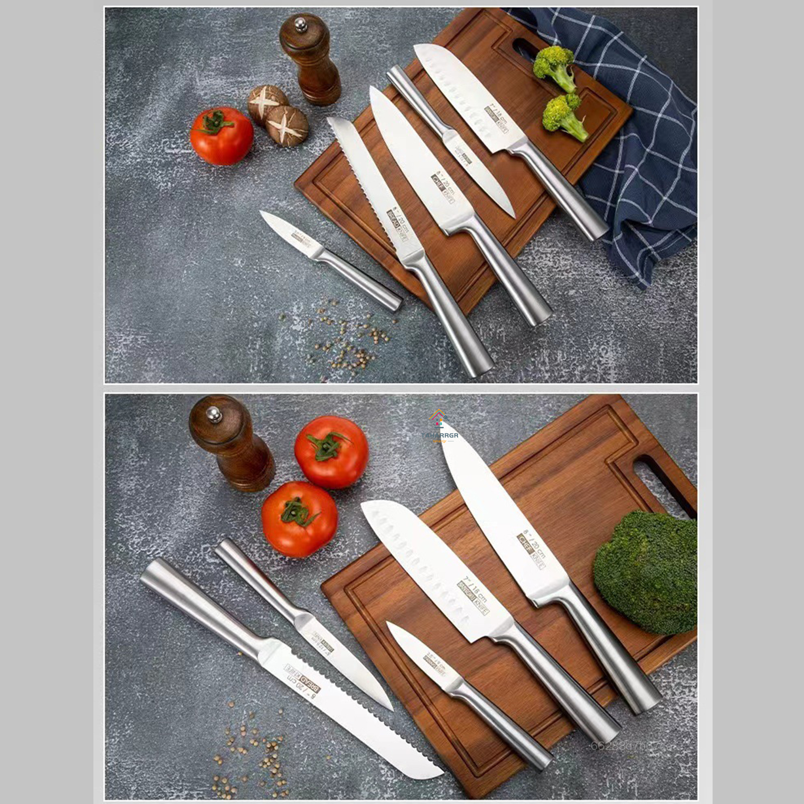 Taharrgr 5-Mảnh dao nhà bếp Bộ Sắc Nét Peeler Kéo dùng trong nhà bếp Dao Cho Nấu Ăn sử dụng thường nhật TAGR-MY