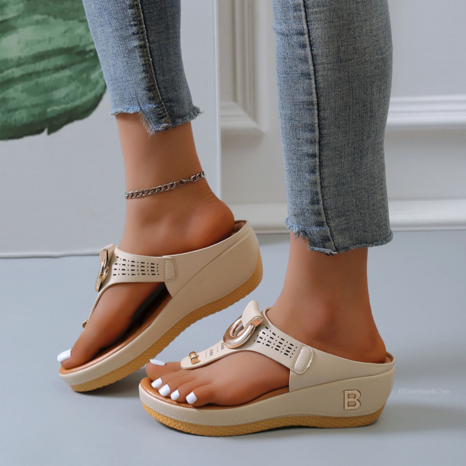 YTRY Women Platform Wedge Sandal Thick Bottom with Arch Support Sandals for Walking Holidays Leisure YY-MY