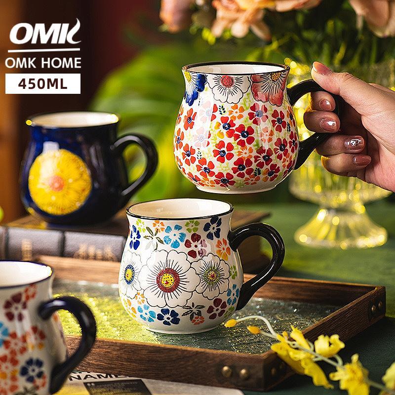 OMK American style Hand Painted Ceramic Mug 450ML Coffee Cup