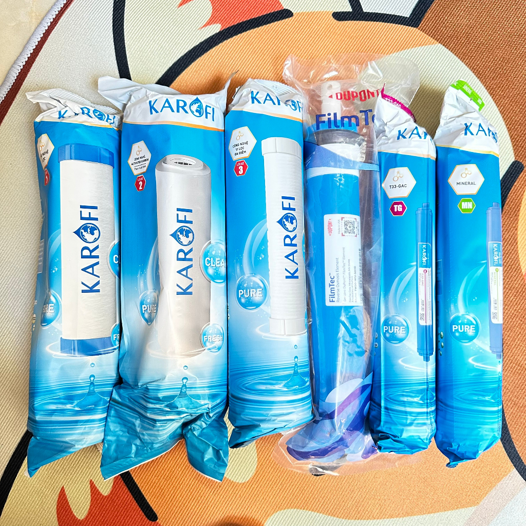 Combo lõi lọc 123456 karofi chính hãng - máy lọc nước ro