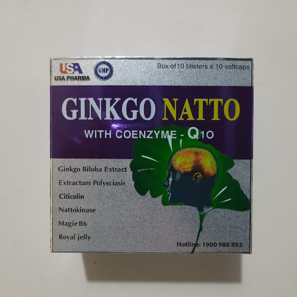 Hoạt huyết dưỡng não Ginkgo Natto with Coenzym Q10 tím bạc - Bổ não
