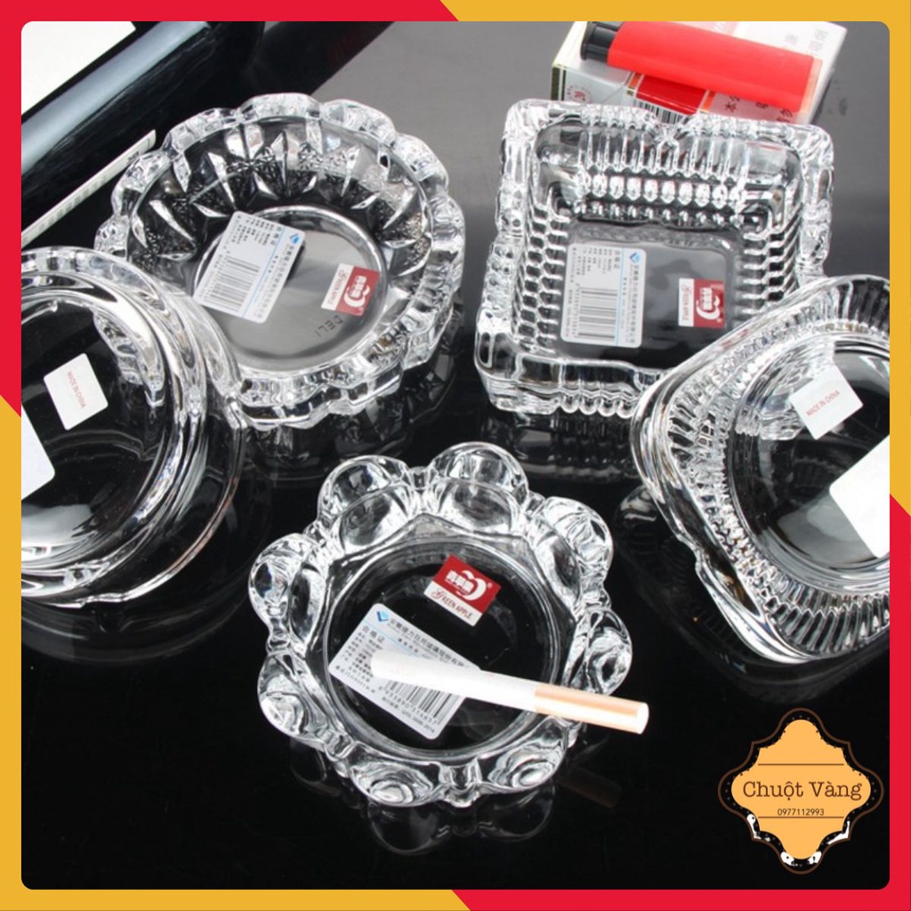 Gạt tàn thuốc lá thủy tinh Glass Ware đủ mẫu vuông tròn