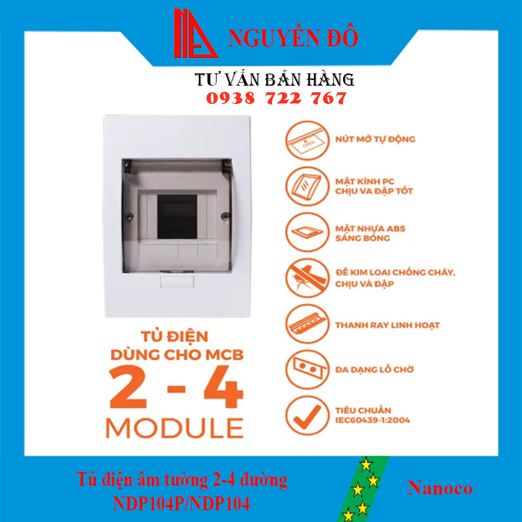 Tủ điện âm tường 2-4 đường nanoco ndp104p/ndp104 là sản phẩm hiệu quả và tiện lợi.