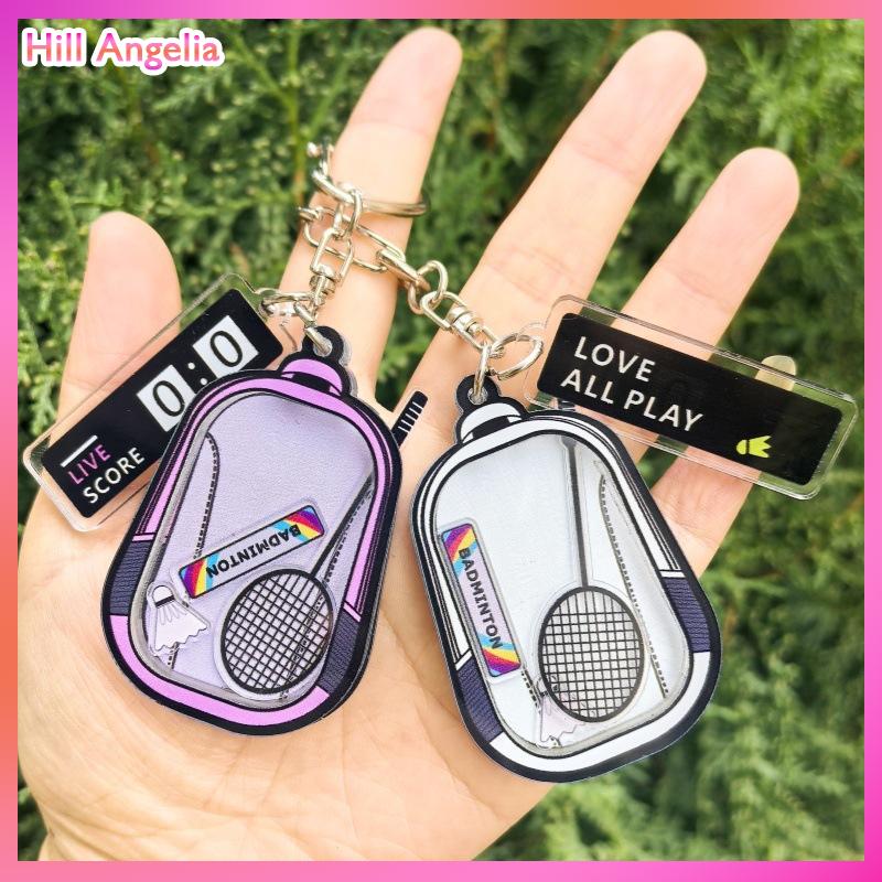 [Hill Angelia] Sáng Tạo Mini 3D Cầu Lông Vợt Bóng Charms Móc Khóa Thể Thao Lưu Niệm Túi Móc Khóa Xe Đính Phụ Kiện Chìa Khóa Chủ Quà Tặng