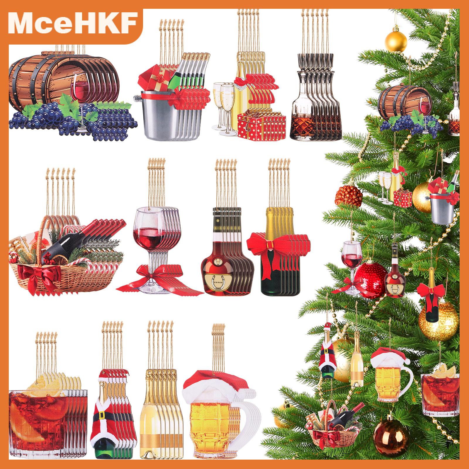 ❤❤❤Hot Sale MceHKF 72Pcs Whiskey Giáng Sinh Đồ Trang Trí Bằng Gỗ Dành Cho Người Lớn Đồ Uống Rượu Rượu Sâm Banh Chai Bằng Gỗ Cocktail Xmas Đồ Trang Trí Cho Giáng Sinh Tr
