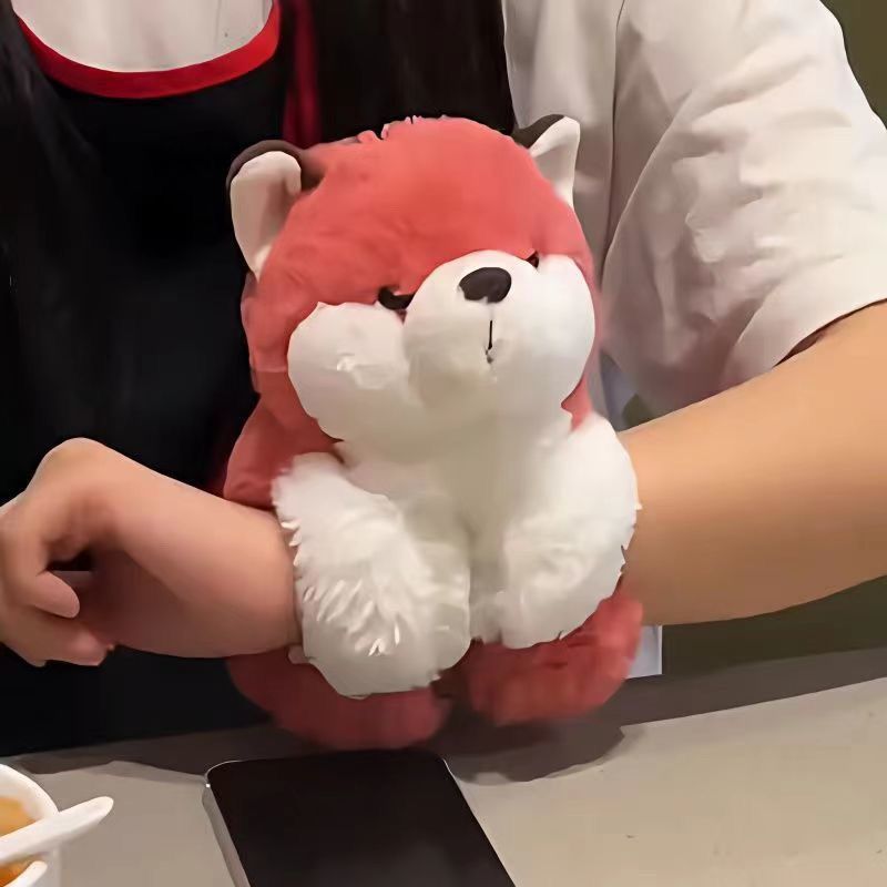 Vivacity Búp bê động vật búp bê con cáo vải lông Cá Heo gấu trúc cổ tay Thú nhồi bông dễ thương phim hoạt hình Vòng đeo tay cho trẻ em