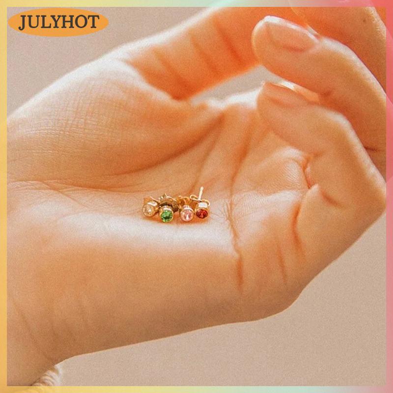 JULYHOT Phổ biến Châu Âu và mỹ 12 Chòm Sao Bông Tai Bông tai Zircon Birthstone Bông tai môi trường