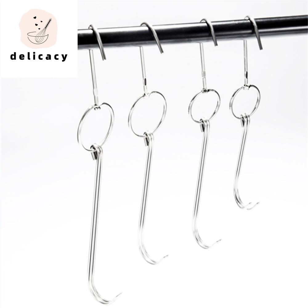10pcs Stainless Steel S Hooks with Sharp Tip Utensil Meat Clothes