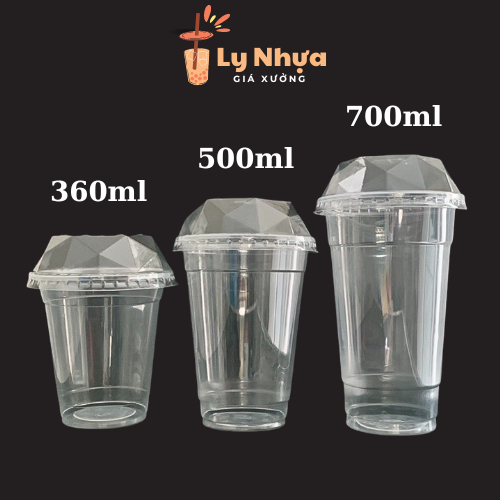 Combo 50 ly nhựa pp đáy bằng 360ml,500ml,700 cao cấp