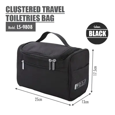HOUZE - Clustered Travel Toiletries Bag (Black)