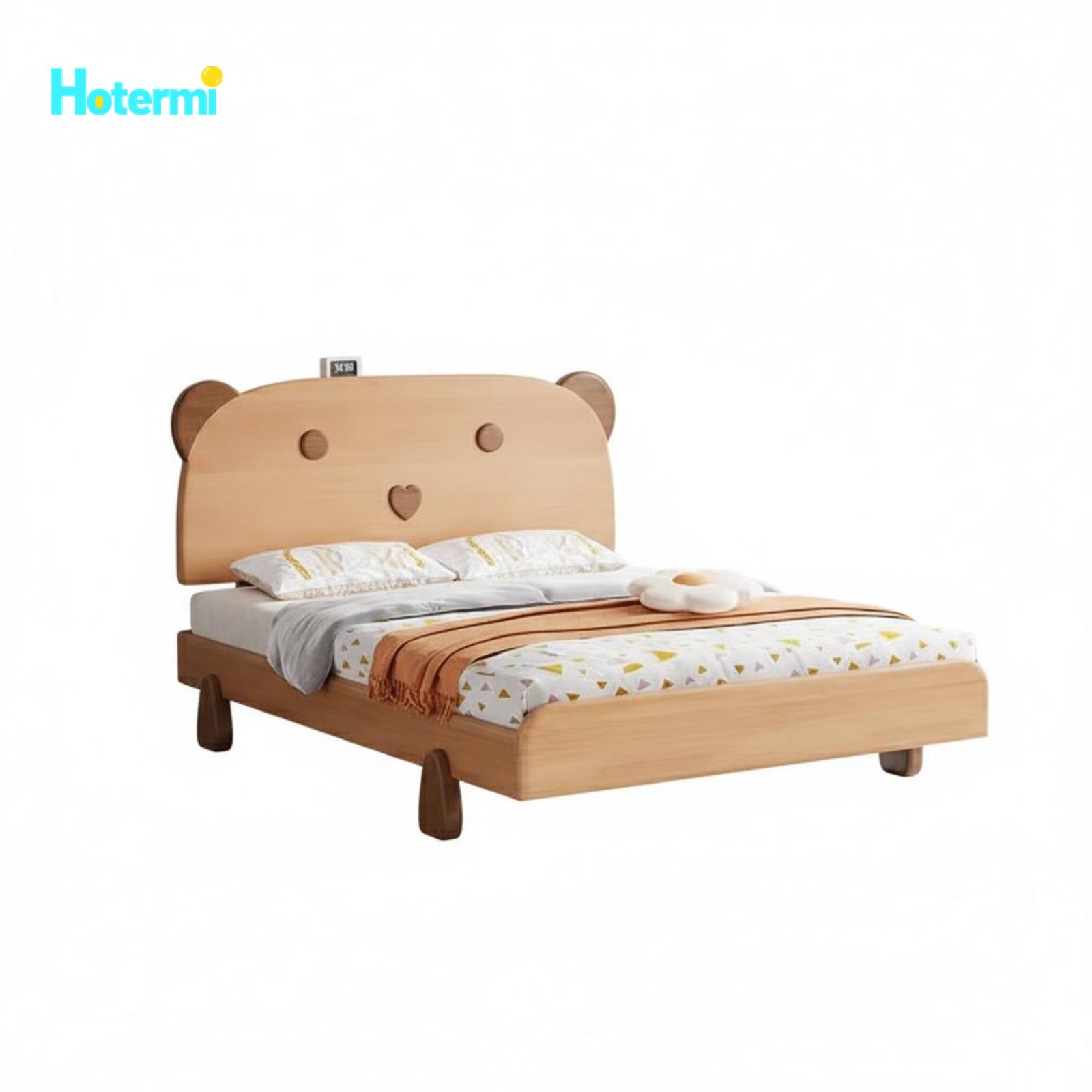 footful Guardrails Solid Wood Single Bed Rounded Edges Wooden Bed with Guardrail No Box Support Needed Easy Assembly for Toddlers, Parents, Bedroom, Small Apartment, Nursery, Playroom ราคา 32,354 บาท*ส่งฟรี