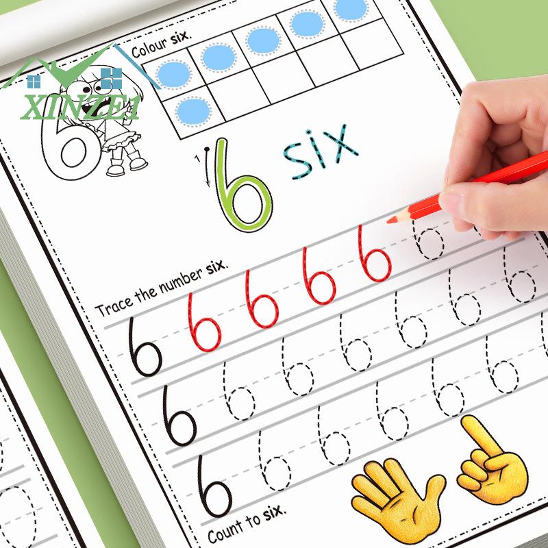 XZ✨✨✨ Sách thực hành cho các số 0-30 vẽ sách kiểm soát Bút thư pháp thực hành tại nhà và học tập Sách Bài Tập Toán Học