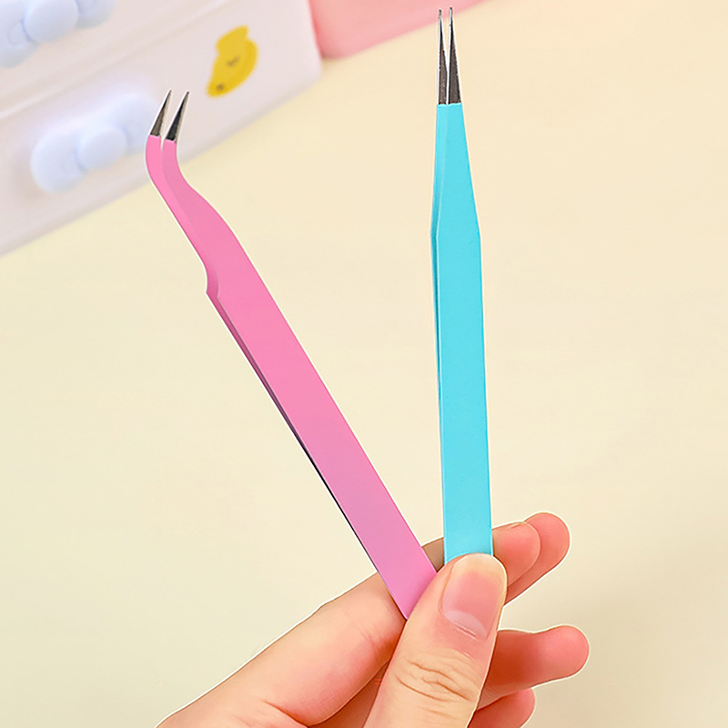 🔥HAPPY SHOP🔥 2 cái bộ Chống-Tĩnh Khuỷu Tay Và Thẳng Thép Không Gỉ Nhíp Cho Nhà Bếp Bakeware Trang Trí Bánh Khuôn Sugarcraft Công Cụ
