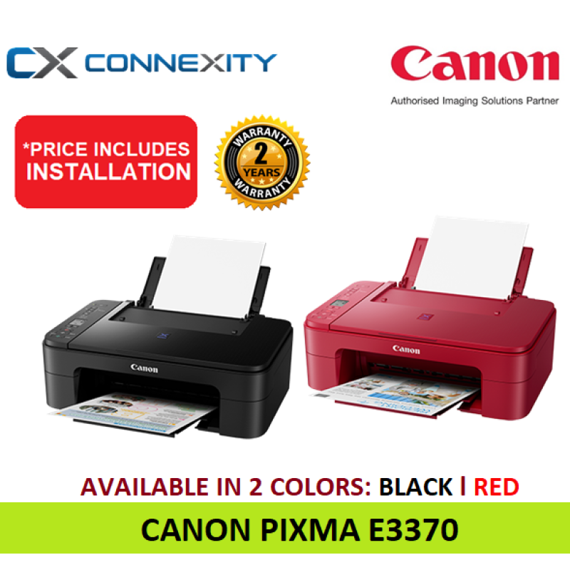 [INSTALLATION INCLUDED] Canon Pixma E3370 l Inkjet Printers l Print l Scan l Copy l All-in-One Printer l Wireless l Canon l Pixma l TS5370 l 2 Years Carry-In Warranty l Printer Singapore