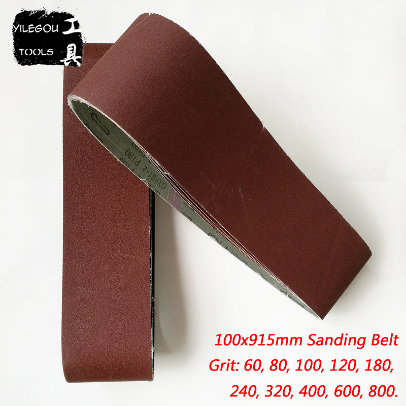 5 Pieces 100 * 915mm Sanding Belt 4" * 36 " Sanding Screen 100*915 Abrasive Band With Girt 60 80 100 120 240 600 800 For Wood