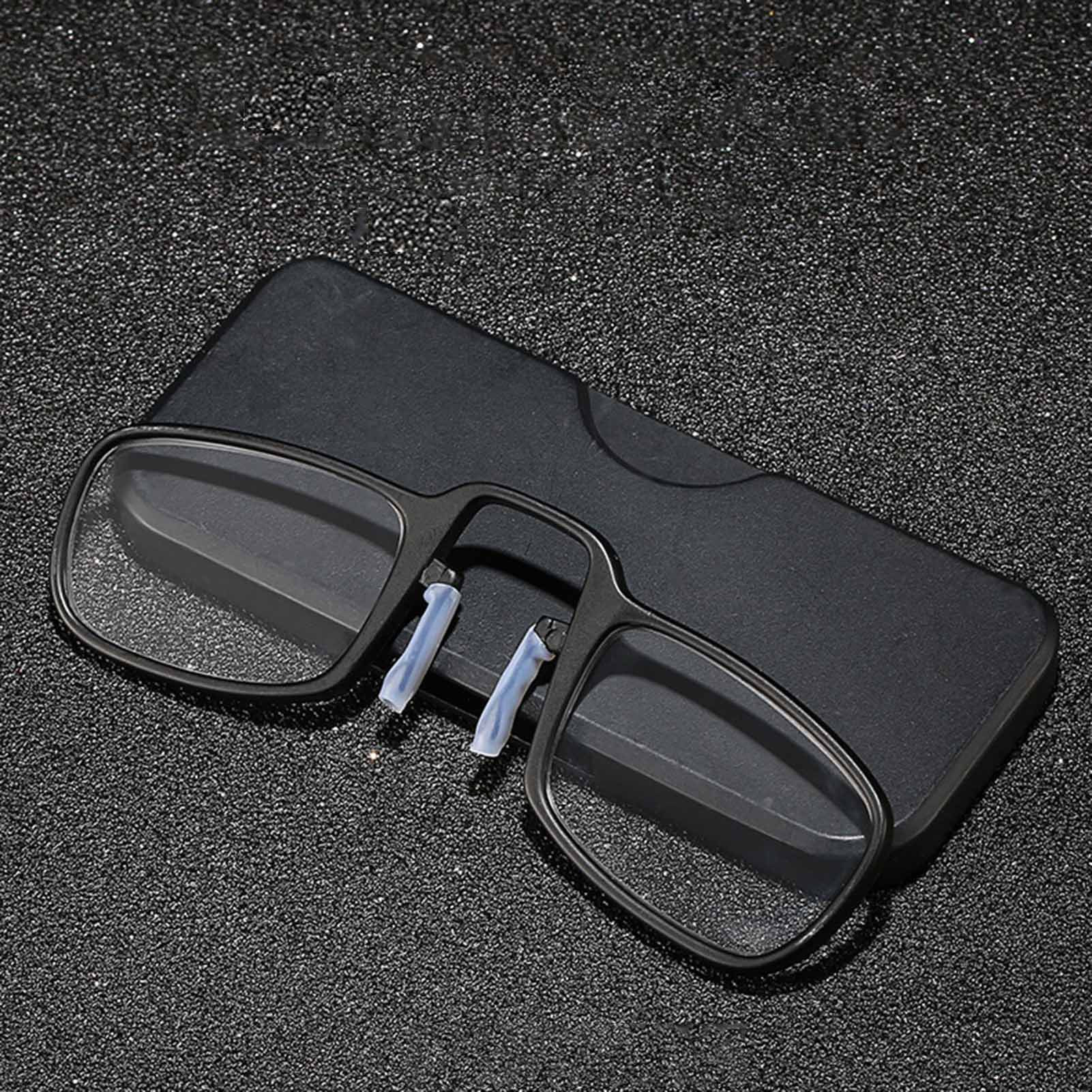 Rectangular Reading Glasses Daily Carry Thin and Flexible Armless Pocket Size Readers Nose Clip Presbyopic Glasses HG-VN