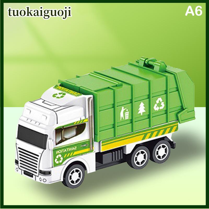 tuokaiguoji Trẻ em Đồ chơi xe hơi quán tính vệ sinh xe tải mô hình kéo trở lại kỹ thuật quân sự Xe chữa cháy động cơ bé trai đồ chơi cho trẻ em Quà tặng - 7