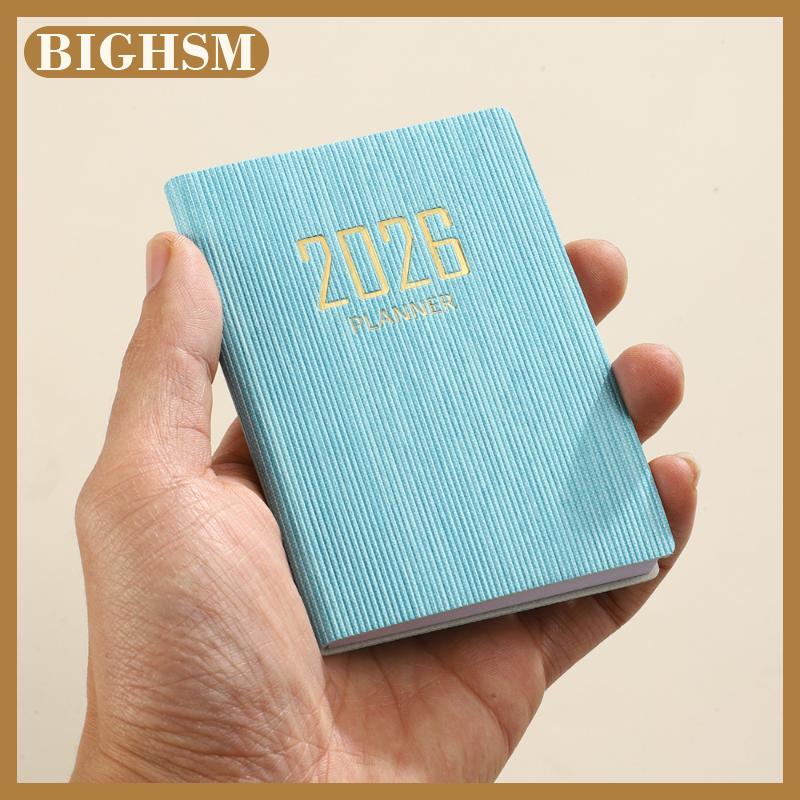 BIGHSM A7 2026 English Planner Book Mini Portable Pocket Daily Schedule Book 60 Sheets 120 Page Thin Weekly Calendar Journal Agenda