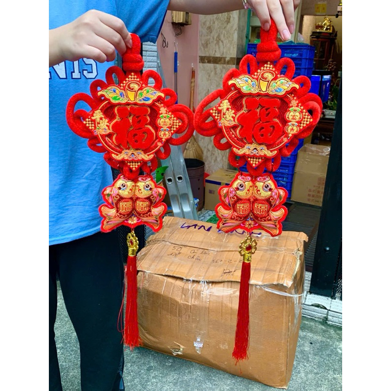 [ nguồn sỉ toàn quốc ] Kết đồng tâm,tua dua Chữ Phúc trang trí Tết, cỡ lớn 20*50cm