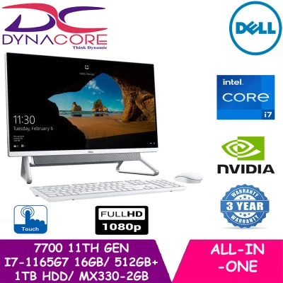 【DELIVERY IN 24 HOURS】【Ready Stock】 -DELL Inspiron AiO 7700 27" Touch NEW 11TH GEN (i7-1165G7 UPTO 4.7ghz/16GB/512GB+1TB HDD/NVIDIA MX330-2GB/27" FHD TOUCH DISPLAY / DELL WIRELESS KEYBOARD AND MOUSE/ DELL EXTERNAL DVD-WRITER ) 3YEARS ONSITE WARRANTY