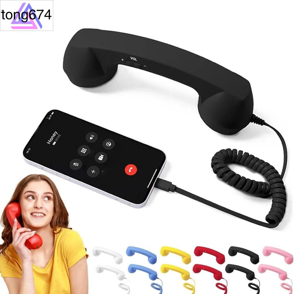 TONG พร้อมไมโครโฟน โทรศัพท์มือถือ สายไฟไม่พันกัน ประเภท-C โทรศัพท์บลูทูธแบบมือถือ คุณภาพสูง รูปแบบโทรศัพท์ ตัวรับสายโทรศัพท์บ้าน ราคา 144 บาท*ส่งฟรี