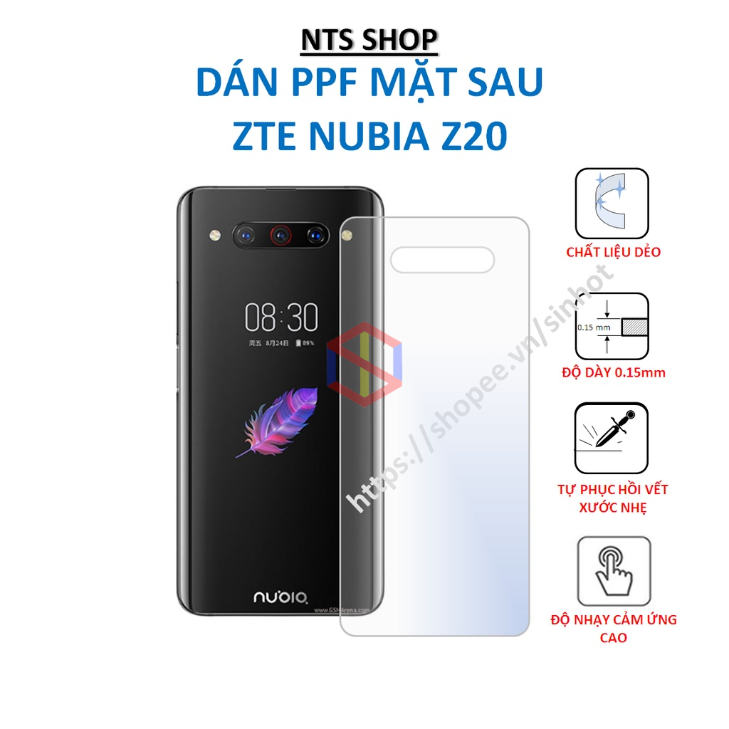 Dán PPF chống xước mặt sau ZTE Nubia Z20