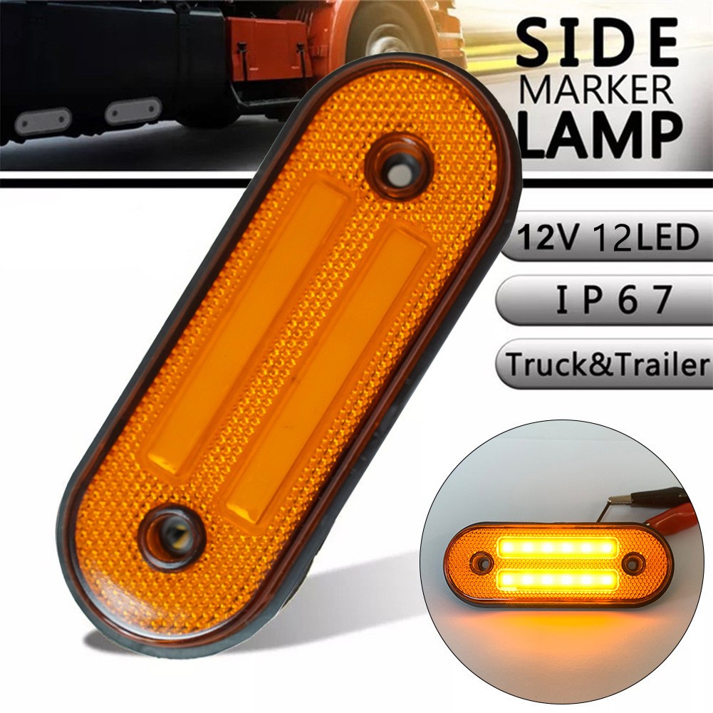 【TEHAUTO】 Universal Fit Indicator Lamps for Trucks Trailers 12LED Oval Marker Lights New Arrival