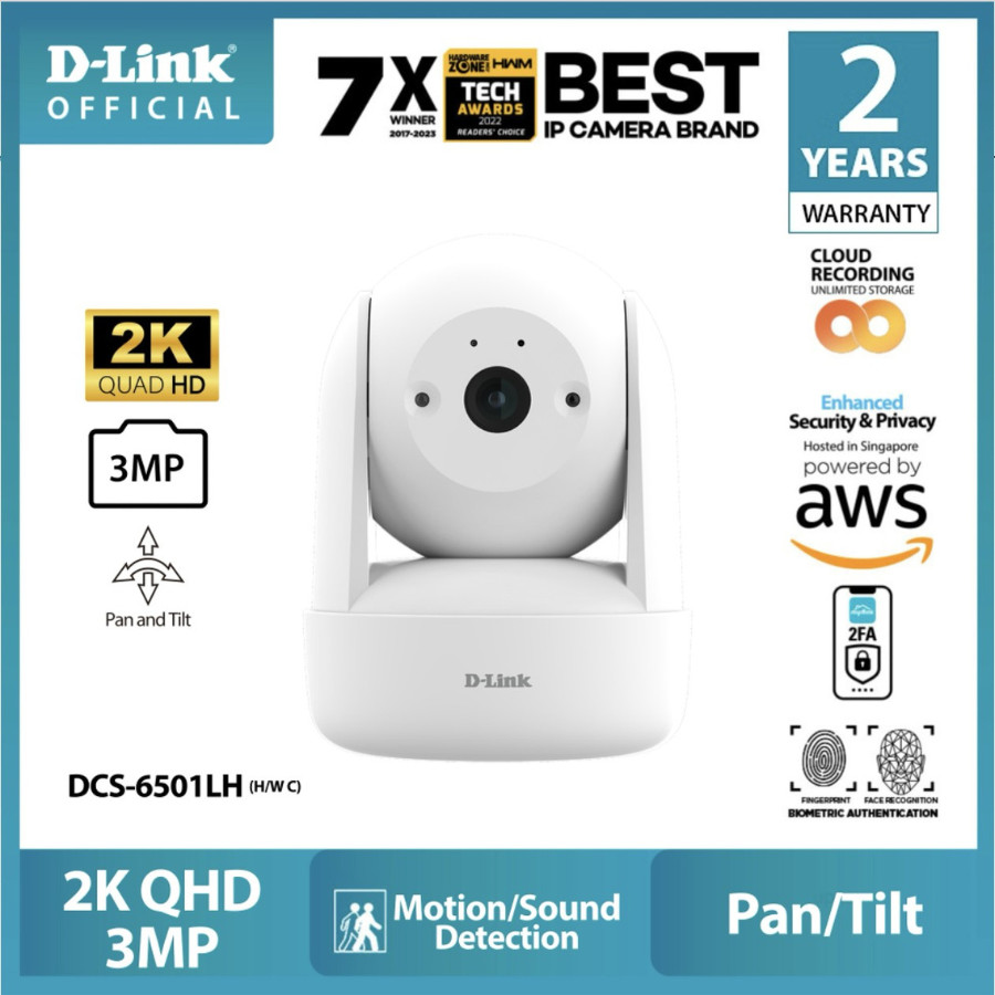D-LINK DCS-6501LH Security Camera 2K Pan & Tilt Wi-Fi6 Cloud ราคา 853 บาท*ส่งฟรี