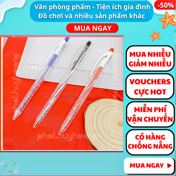 Combo 4 cây bút bi xanh / đỏ / đen ,bút giá rẻ,bút bi,bút bi cao cấp,bút mực, đồ dùng học tập, Aplusmart