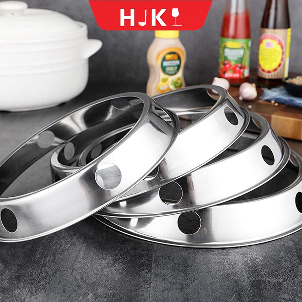 HJKL Phòng bếp Nhà Ủng hộ Tròn Thép không gỉ Người giữ chậu Pan đứng Wok Ring Giá đỡ bếp