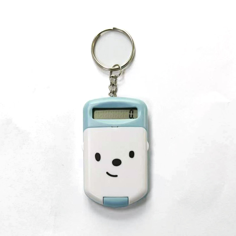 Mini Electronic Calculator Keychains Brain Toy 8 Digits Flip Calculator with Key Ring for Home Office Kids