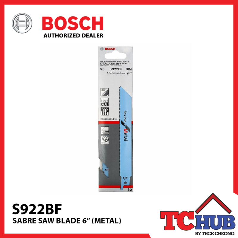Bosch S922BF Sabre Saw Blades (Metal)