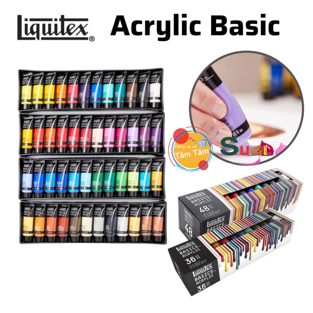 Màu acrylic liquitex basic set 22ml - bộ 36 màu / 48 màu x 22ml